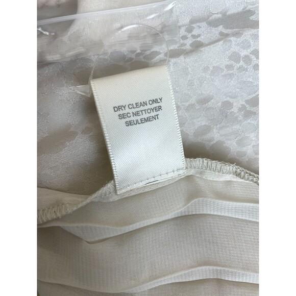 Rebecca Taylor 100% Silk Beige Long Sleeve Boho Bohemian Blouse with Tie - Picture 10 of 13